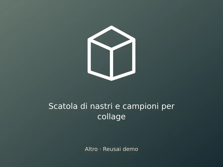 Scatola di nastri e campioni per collage