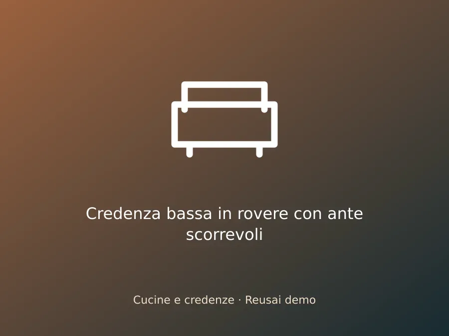 Credenza bassa in rovere con ante scorrevoli