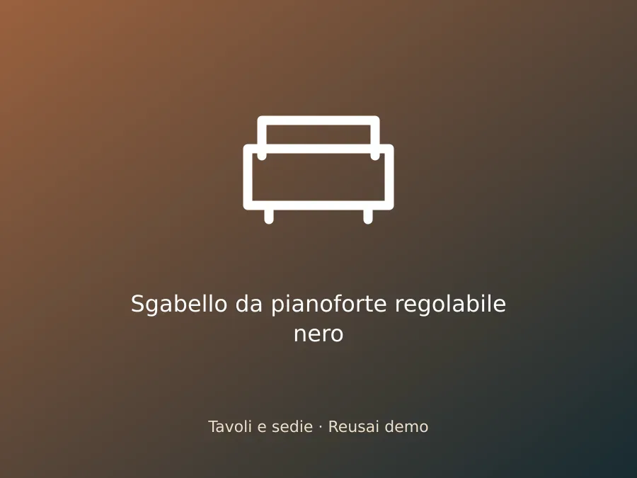 Sgabello da pianoforte regolabile nero