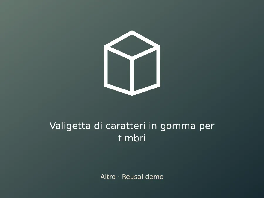Valigetta di caratteri in gomma per timbri