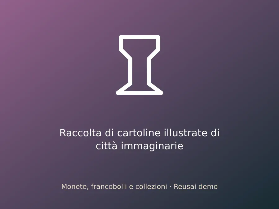 Raccolta di cartoline illustrate di città immaginarie