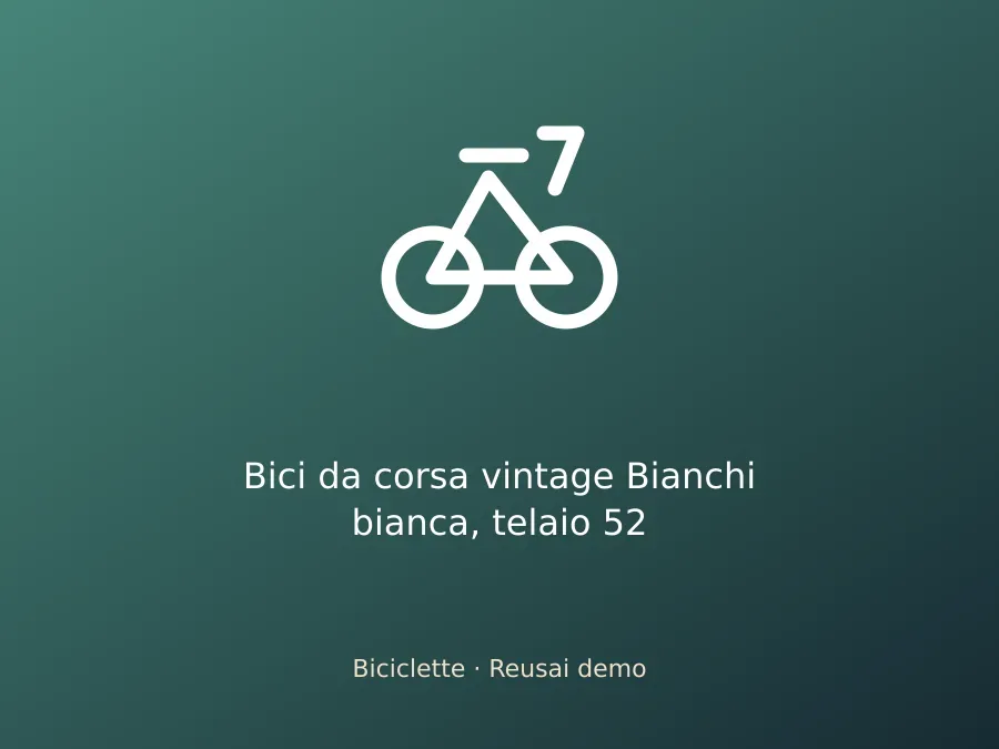 Bici da corsa vintage Bianchi bianca, telaio 52