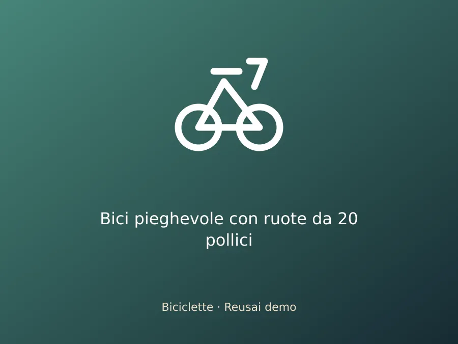Bici pieghevole con ruote da 20 pollici