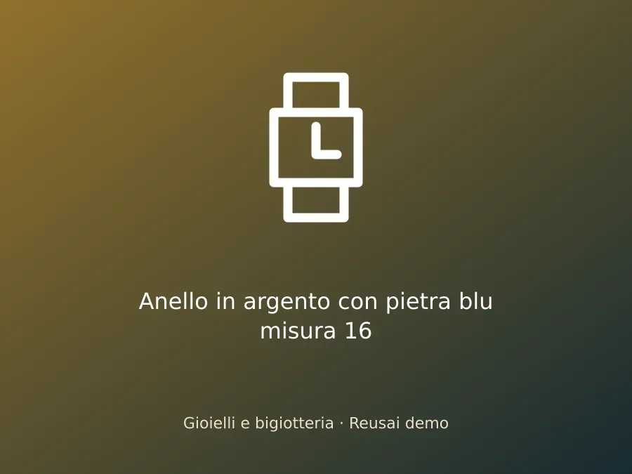 Anello in argento con pietra blu misura 16