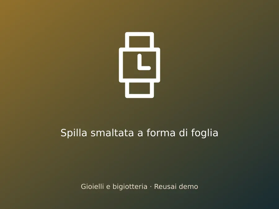 Spilla smaltata a forma di foglia