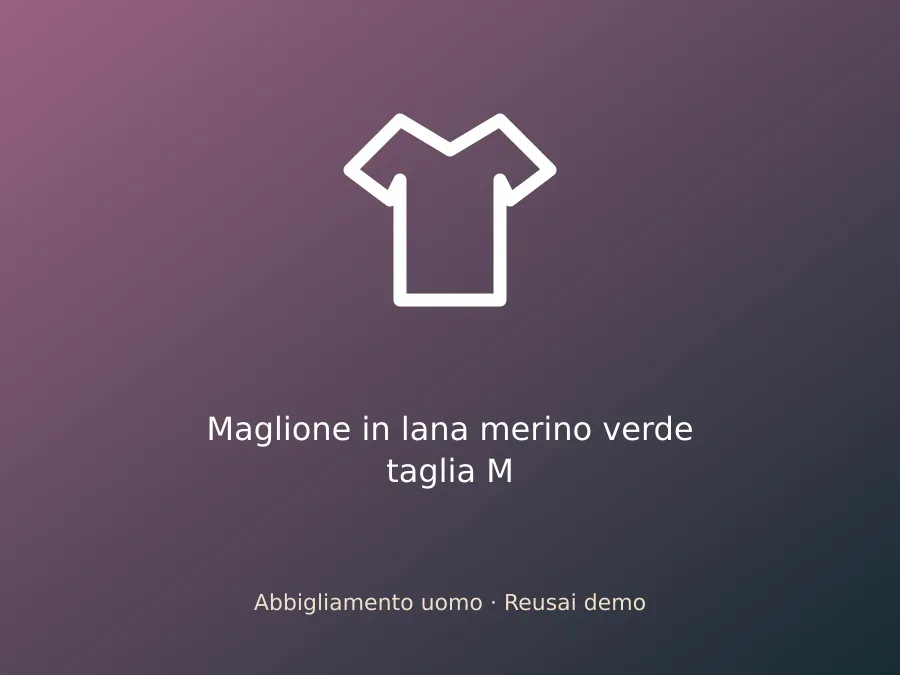 Maglione in lana merino verde taglia M