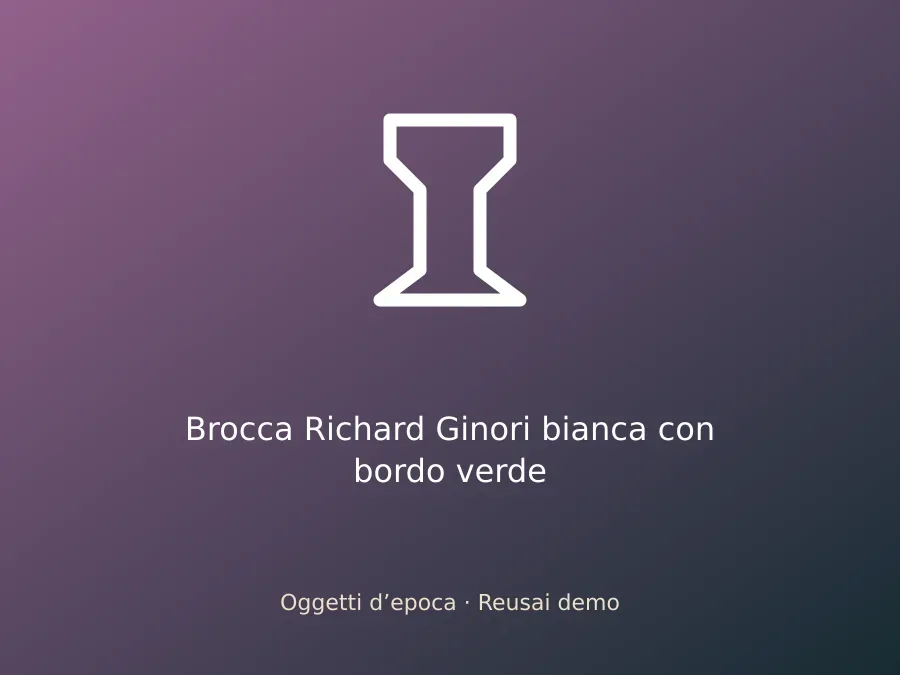 Brocca Richard Ginori bianca con bordo verde
