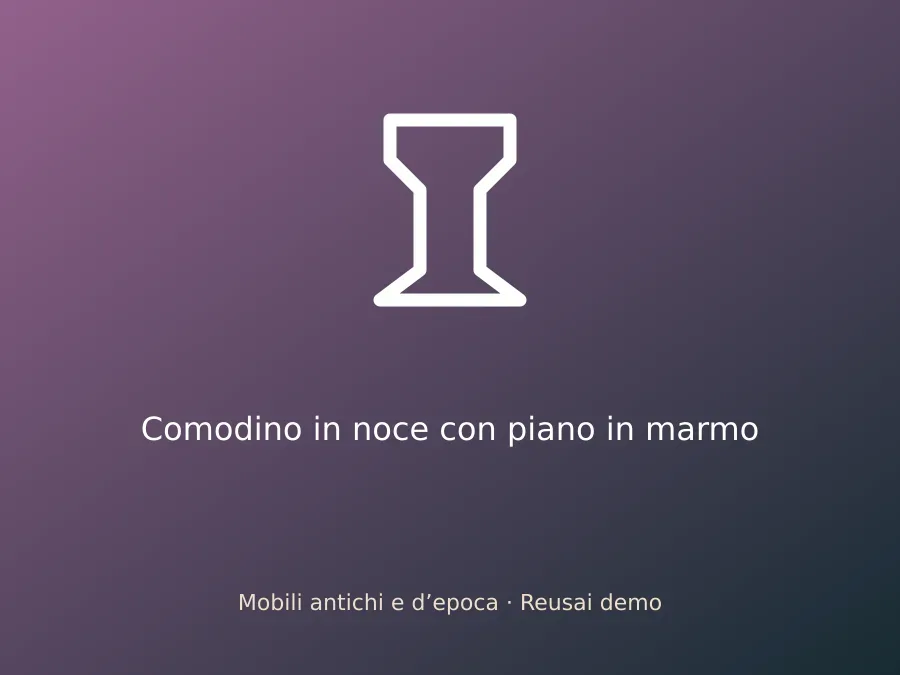 Comodino in noce con piano in marmo