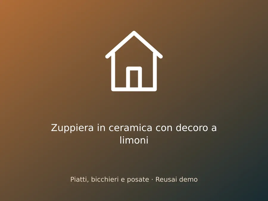 Zuppiera in ceramica con decoro a limoni